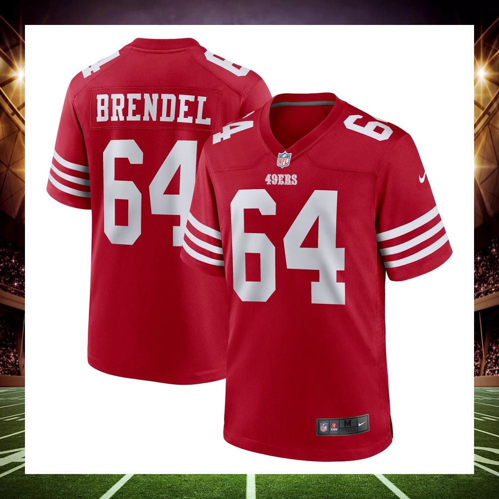jake brendel san francisco 49ers scarlet football jersey 1 371