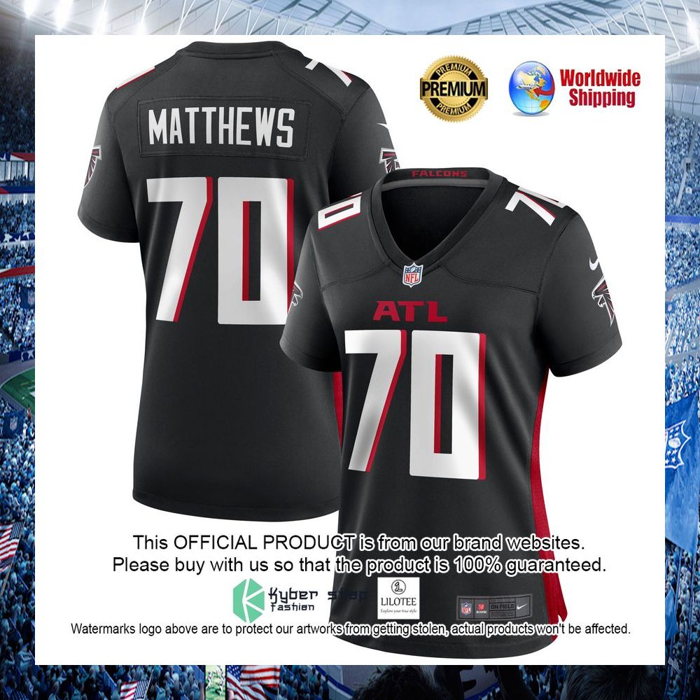 jake matthews atlanta falcons nike womens black football jersey 1 699