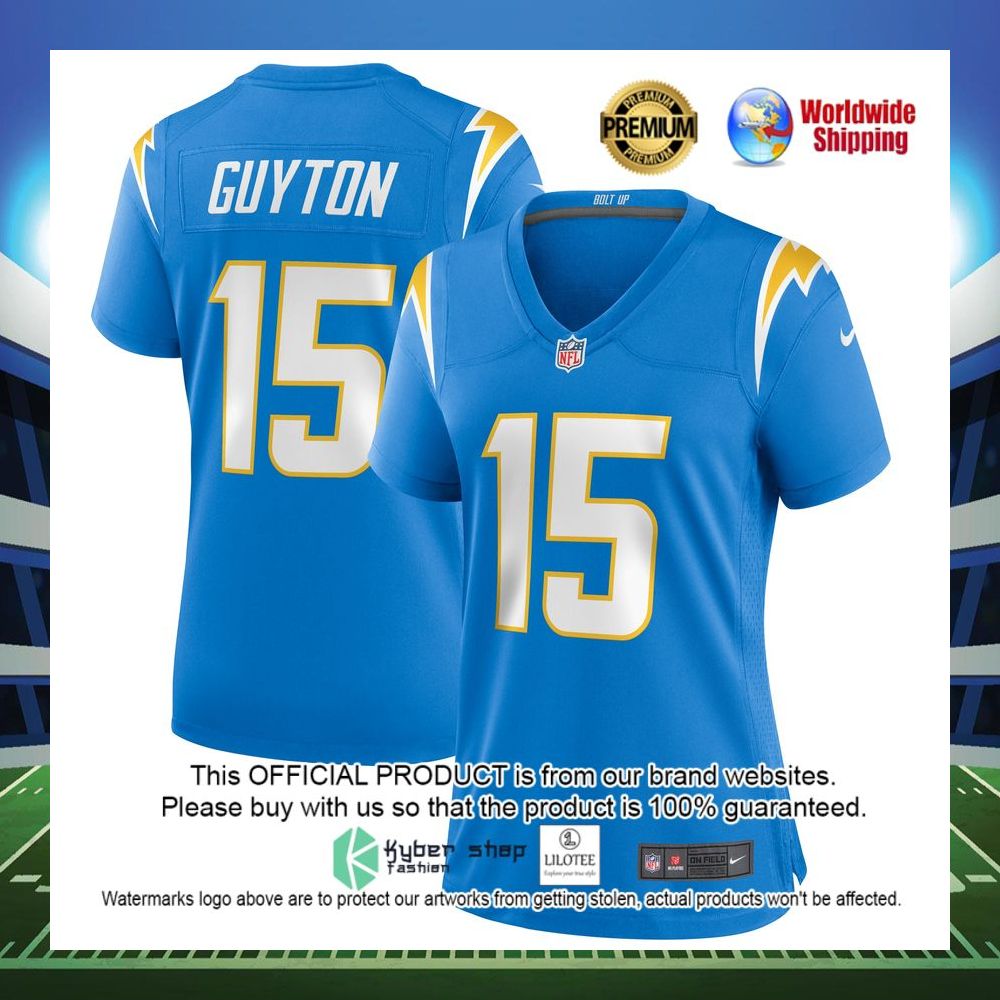 jalen guyton los angeles chargers nike womens player game powder blue football jersey 1 591