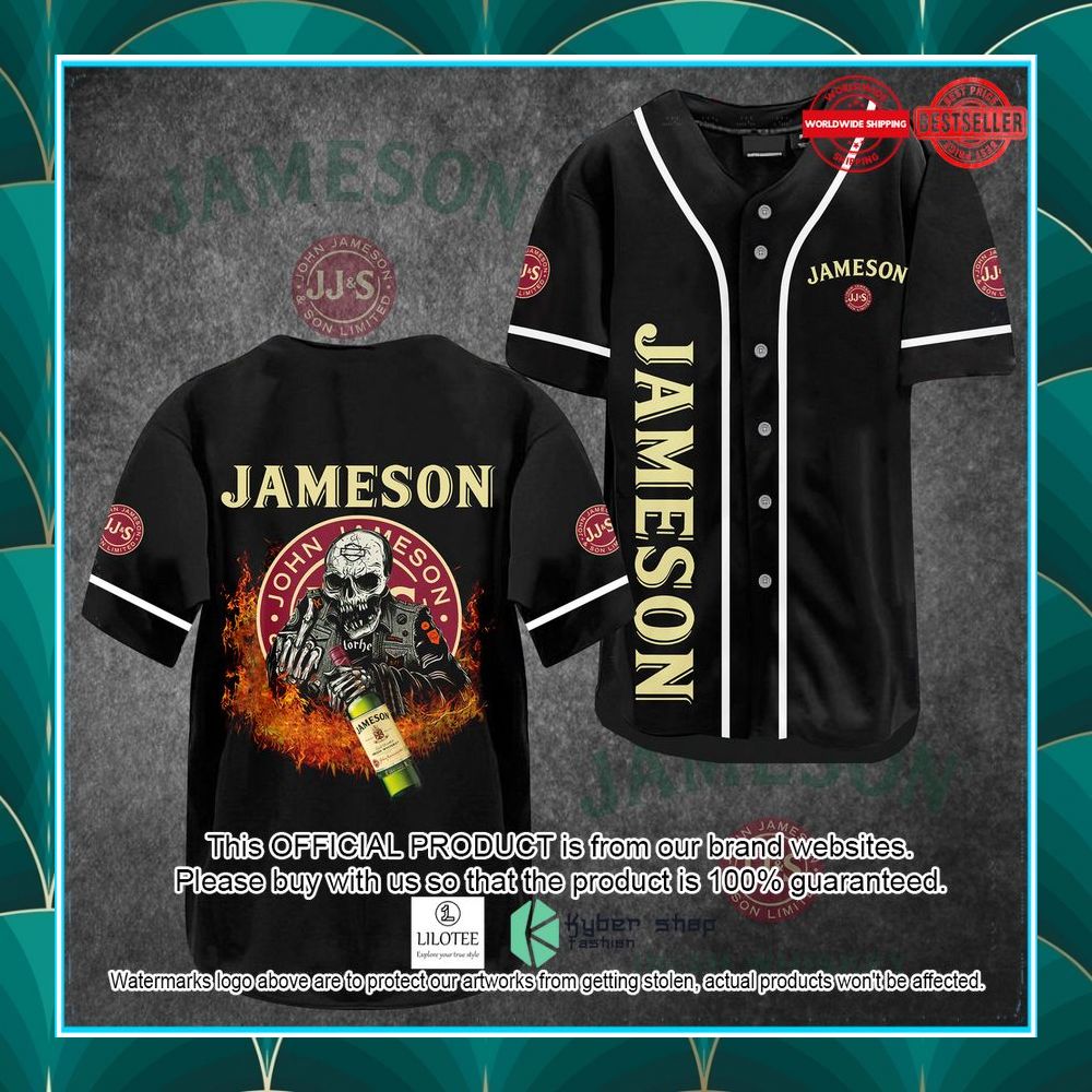 jameson skull black baseball jersey 1 619