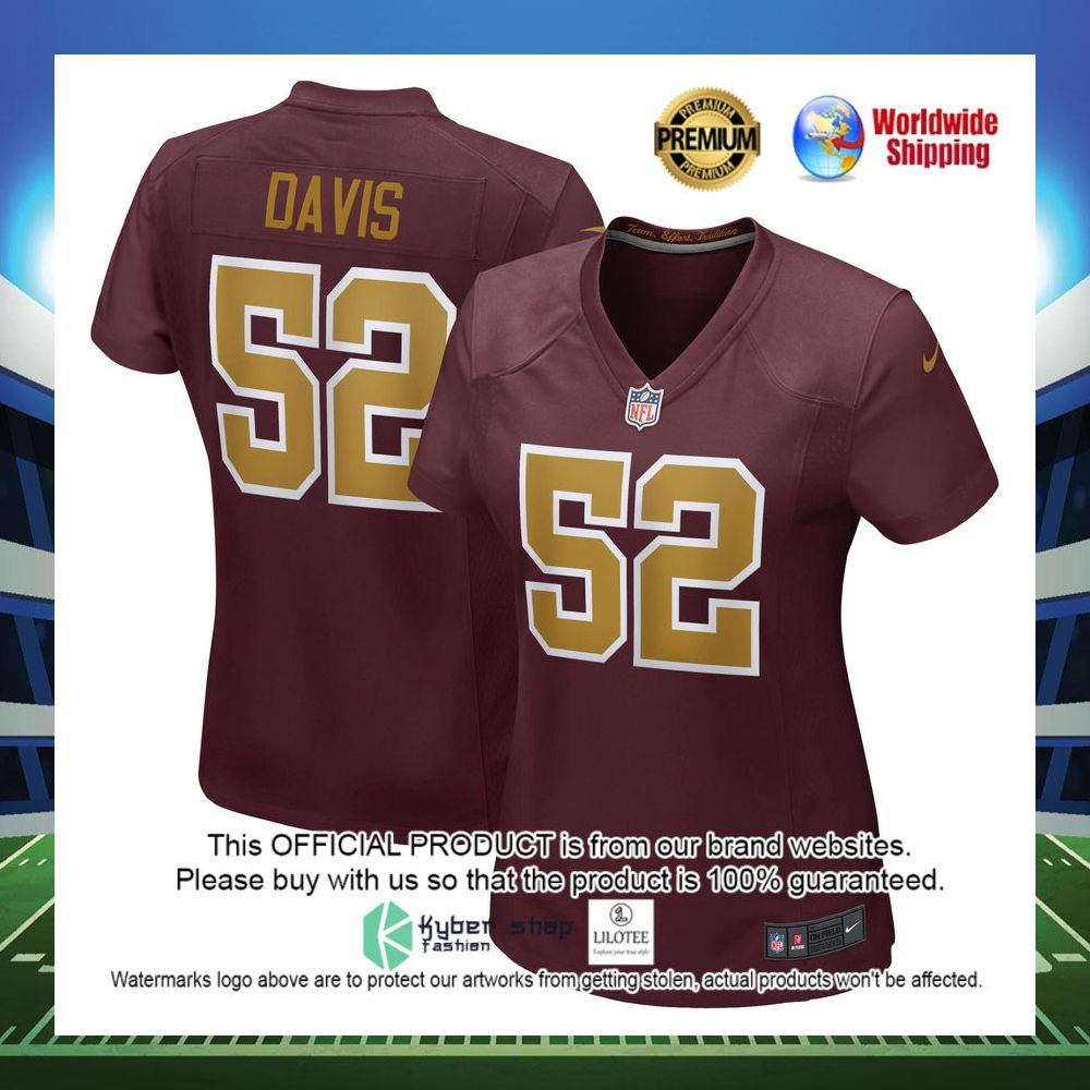 jamin davis washington football team nike womens game burgundy football jersey 1 391