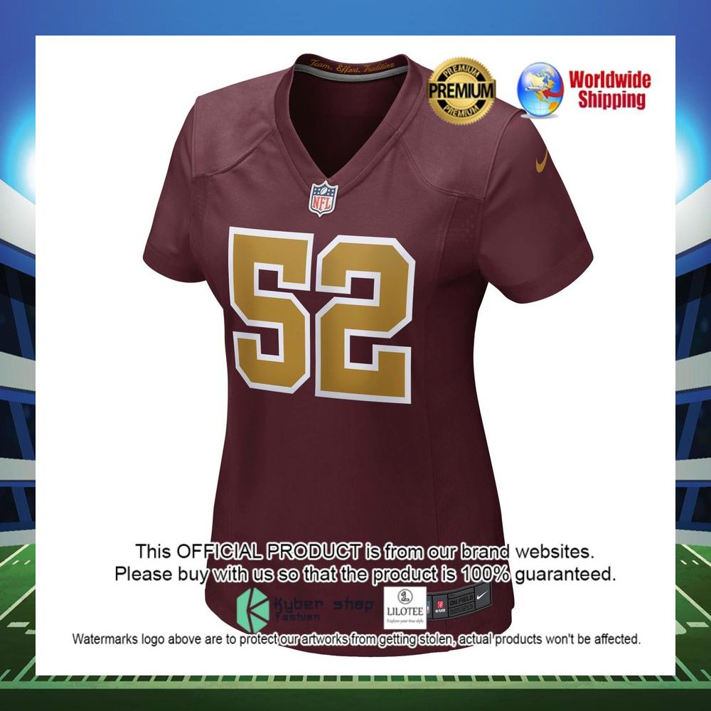 jamin davis washington football team nike womens game burgundy football jersey 2 776