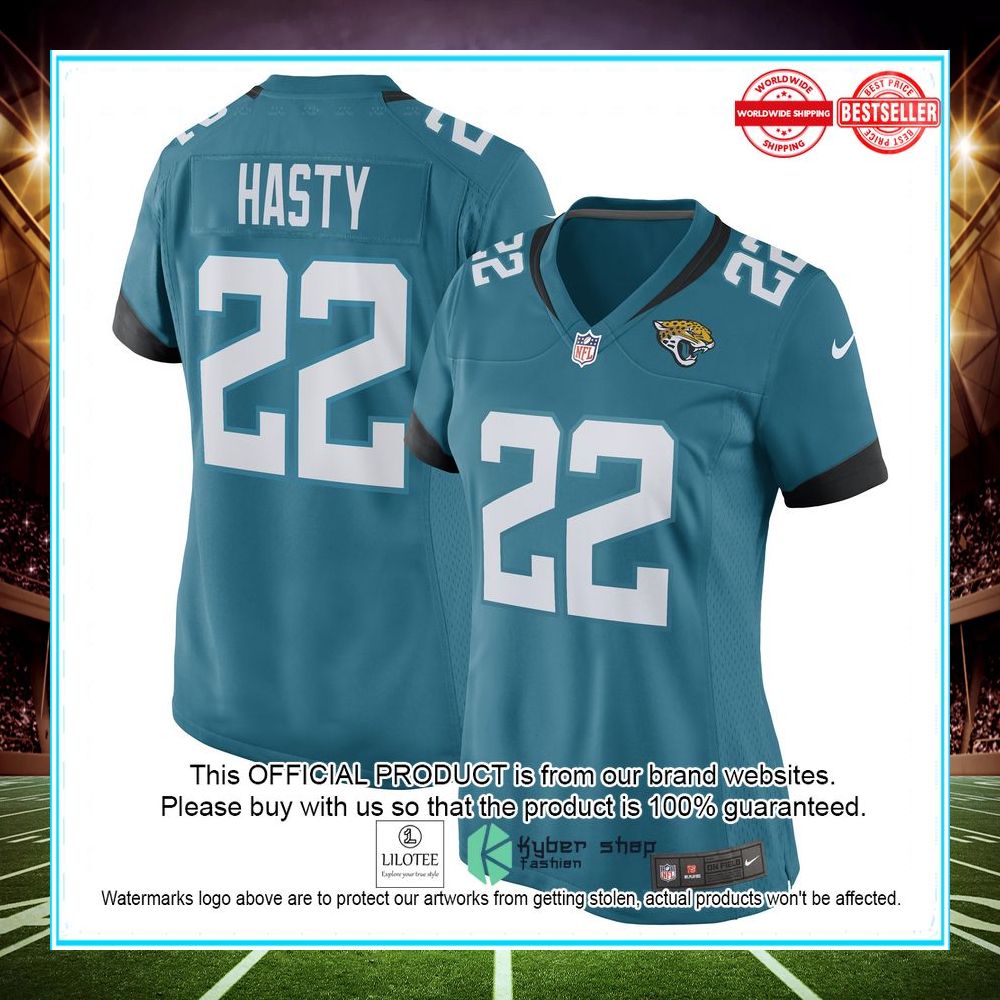 jamycal hasty jacksonville jaguars nike womens game player teal football jersey 1 741
