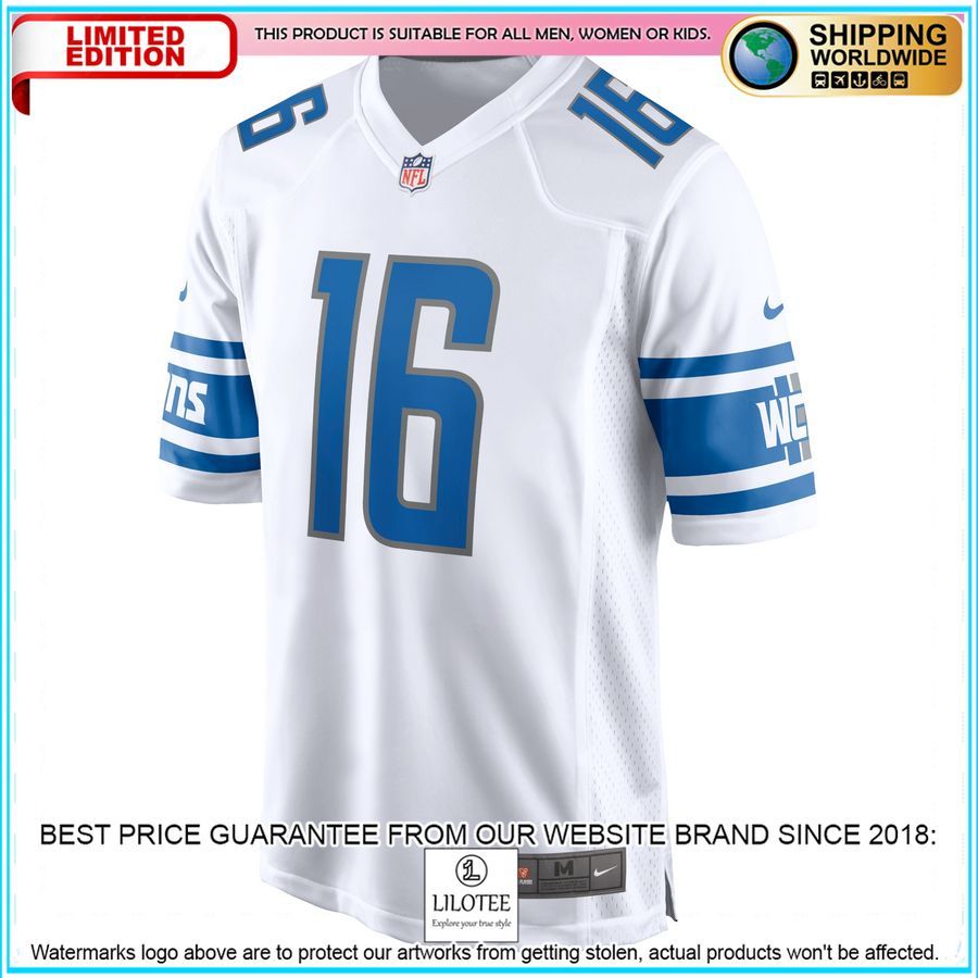 jared goff detroit lions team white football jersey 2 878
