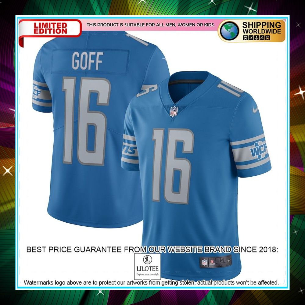 jared goff detroit lions vapor blue football jersey 1 189