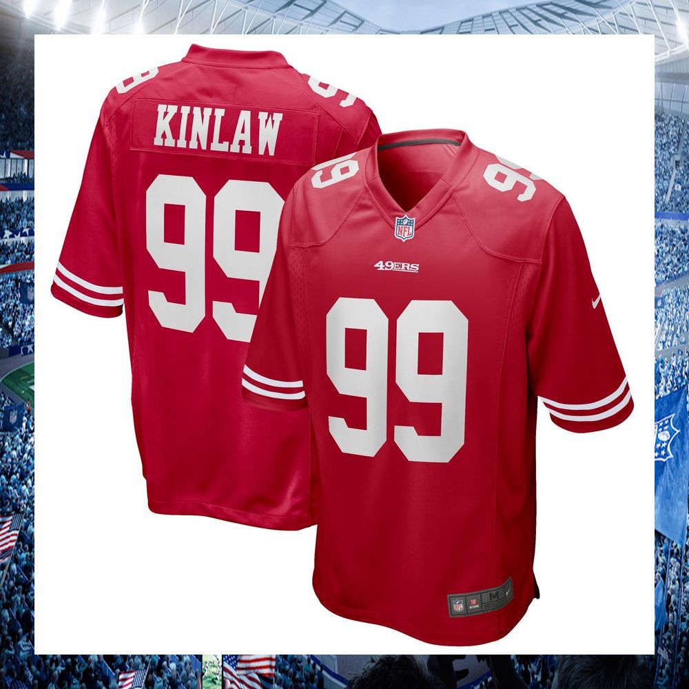 javon kinlaw san francisco 49ers nike scarlet football jersey 1 492
