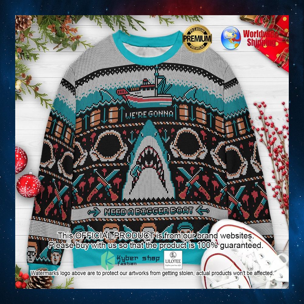 jaws shark were gonna need a bigger boat christmas sweater 1 650