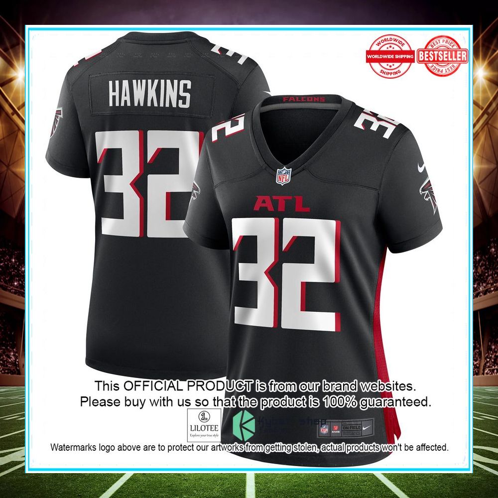 jaylinn hawkins atlanta falcons black football jersey 1 572