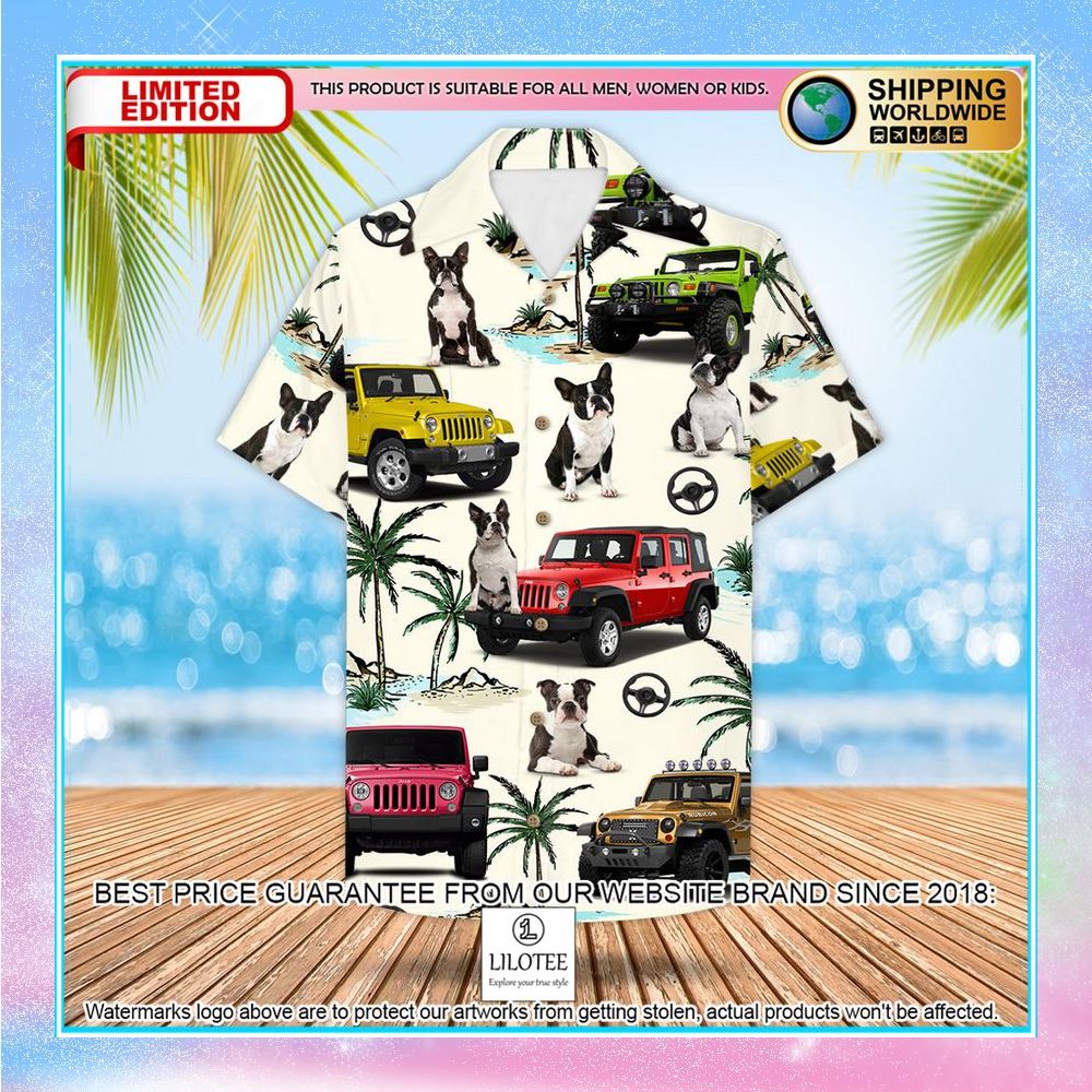 jeep boston terrier hawaiian shirt 2 699