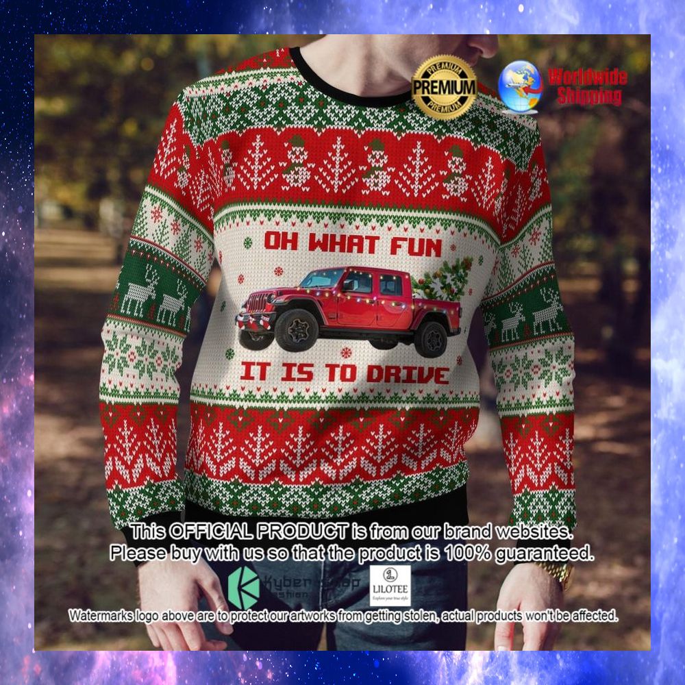jeep gladiator oh what fun it is to drive ugly sweater 1 886