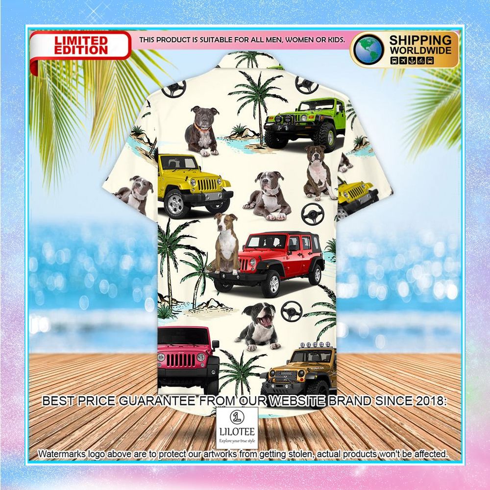 Jeep Staffordshire Bull Terrier Hawaiian Shirt - LIMITED EDITION 3 jeep staffordshire bull terrier hawaiian shirt 3 233