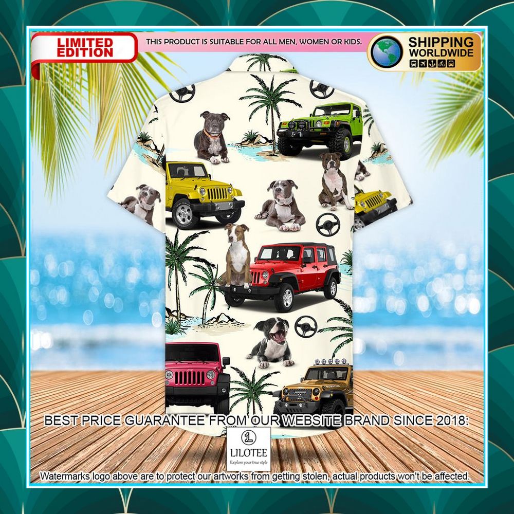 Jeep Staffordshire Bull Terrier Hawaiian Shirt - LIMITED EDITION 6 jeep staffordshire bull terrier hawaiian shirt 3 273