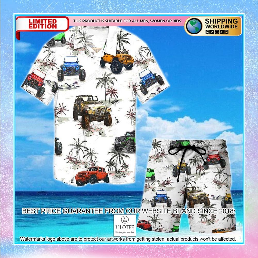 jeep wrangler ocean hawaiian shirt shorts 1 425