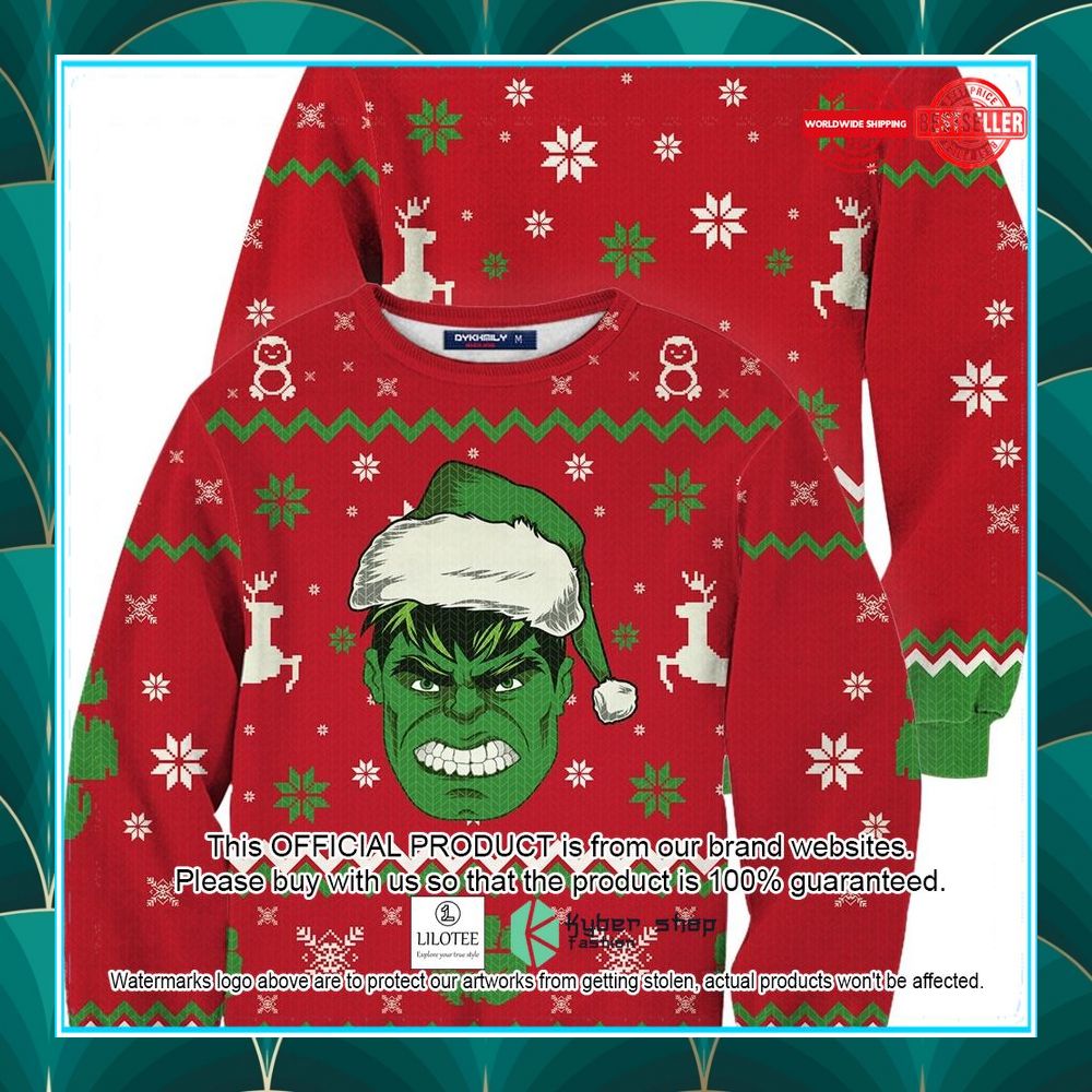 hulk smashin christmas ugly sweater 1 322