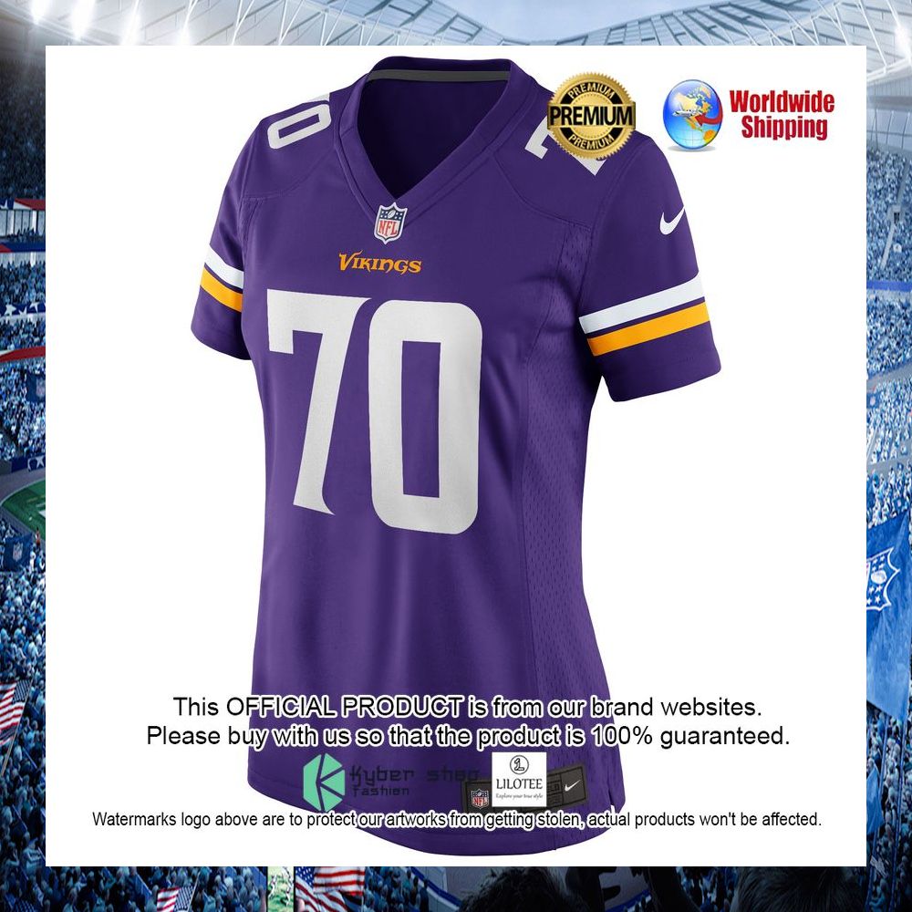 jim marshall minnesota vikings nike womens retired purple football jersey 2 872