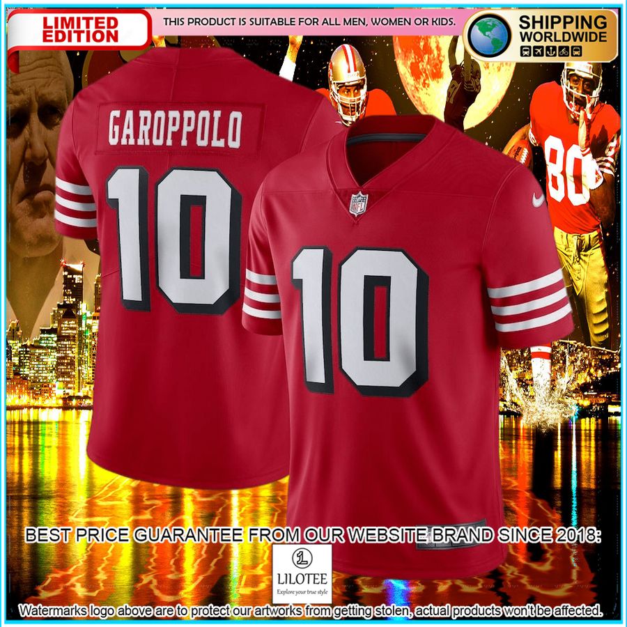 Jimmy Garoppolo San Francisco 49ers Alternate Vapor Red Football Jersey 4 jimmy garoppolo san francisco 49ers alternate vapor red football jersey 1 382