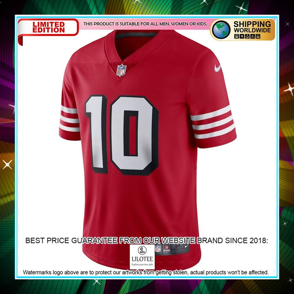 jimmy garoppolo san francisco 49ers alternate vapor red football jersey 2 839