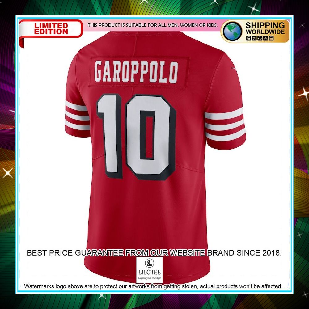 Jimmy Garoppolo San Francisco 49ers Alternate Vapor Red Football Jersey 3 jimmy garoppolo san francisco 49ers alternate vapor red football jersey 3 248
