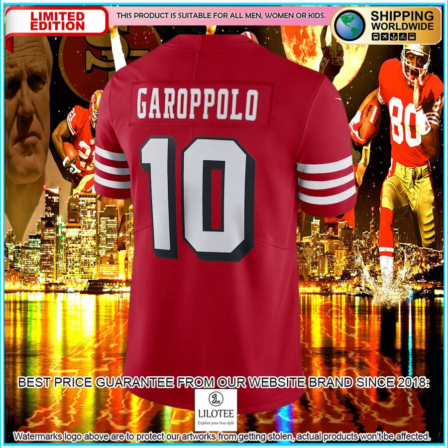 Jimmy Garoppolo San Francisco 49ers Alternate Vapor Red Football Jersey 6 jimmy garoppolo san francisco 49ers alternate vapor red football jersey 3 86