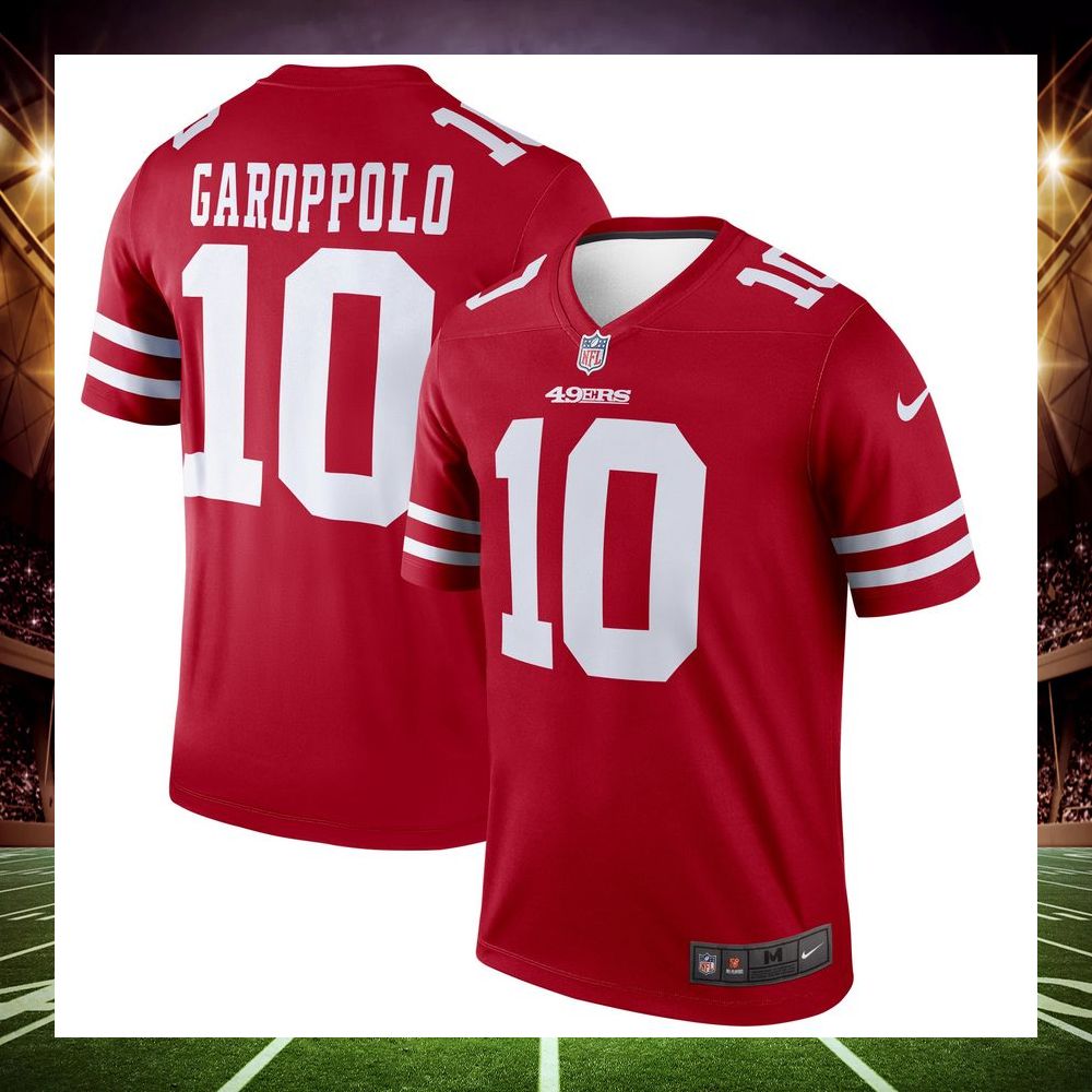 jimmy garoppolo san francisco 49ers legend scarlet football jersey 1 307