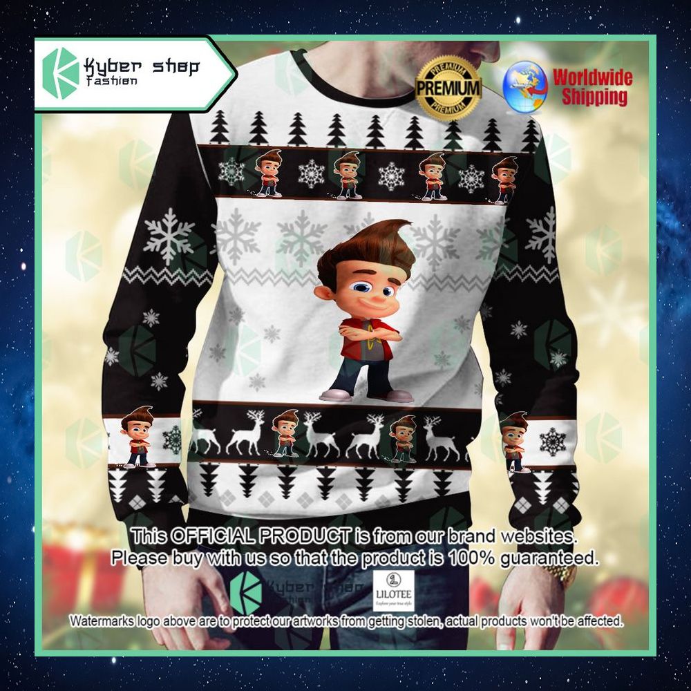 jimmy neutron the adventures of jimmy neutron boy genius christmas sweater 1 687