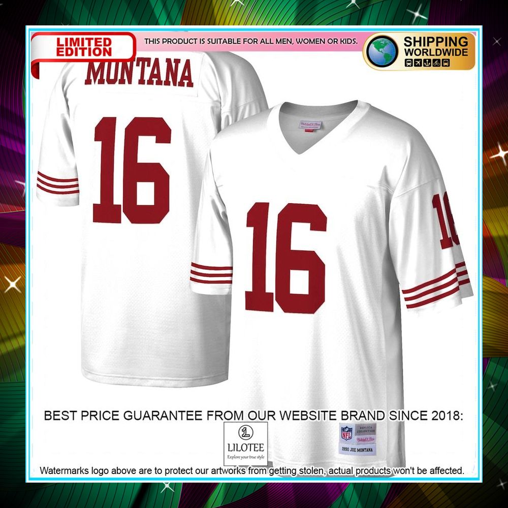joe montana san francisco 49ers mitchell ness legacy replica white football jersey 1 898