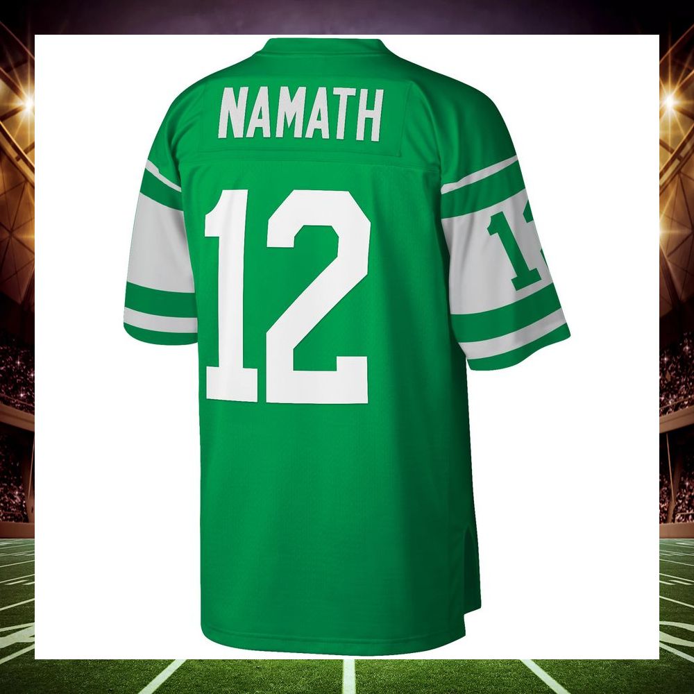 joe namath new york jets mitchell ness retired legacy replica green football jersey 3 158