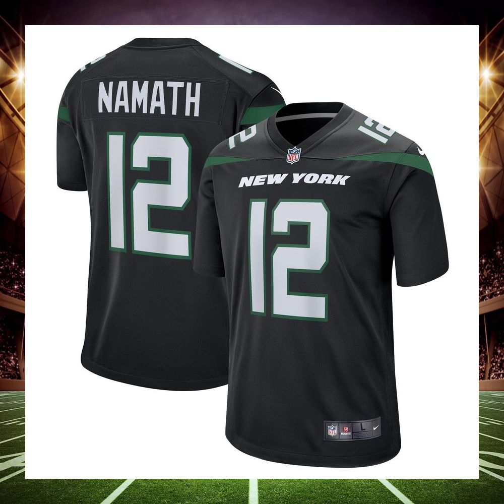 joe namath new york jets retired black football jersey 1 555