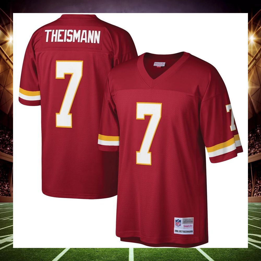 joe theismann washington football team mitchell ness legacy replica burgundy football jersey 4 115