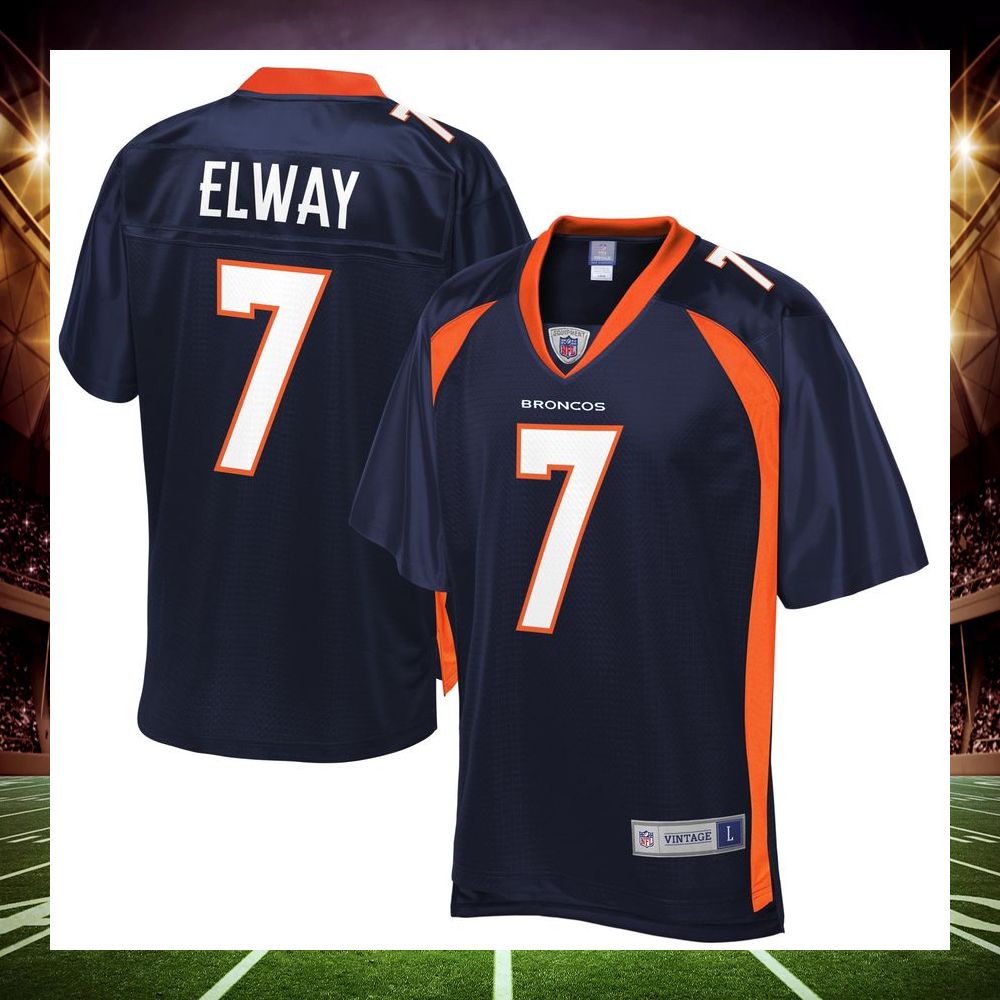 john elway denver broncos nfl pro line replica retired navy football jersey 4 140