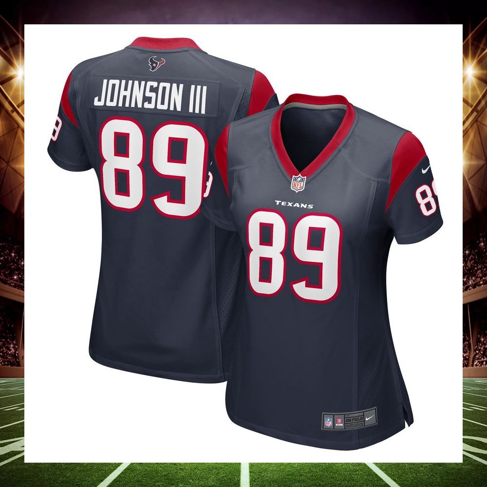 johnny johnson iii houston texans navy football jersey 1 837