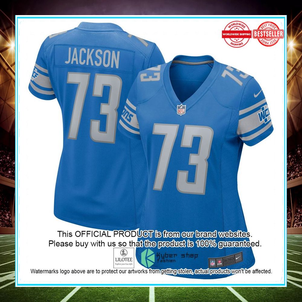 jonah jackson detroit lions blue football jersey 1 23