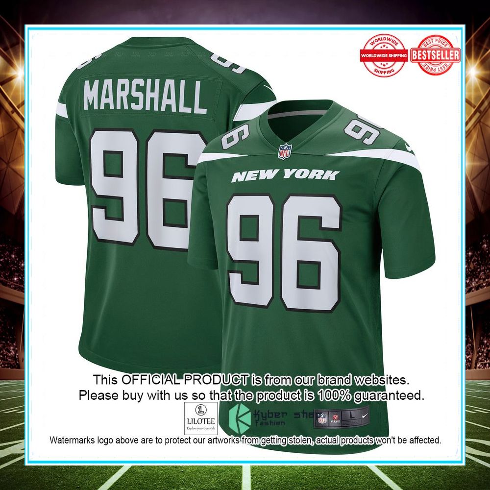 jonathan marshall new york jets nike gotham green football jersey 1 990