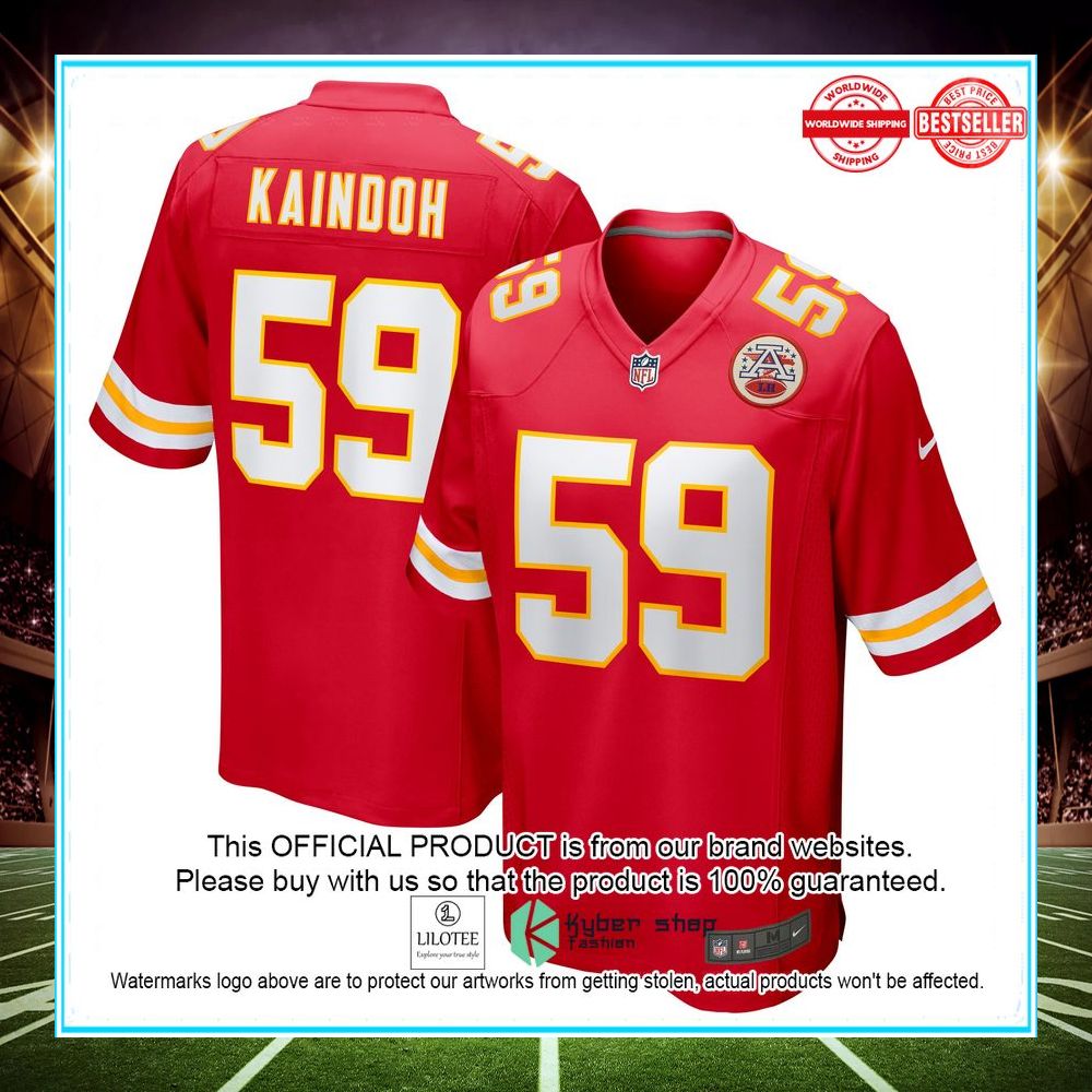 joshua kaindoh kansas city chiefs nike red football jersey 1 989