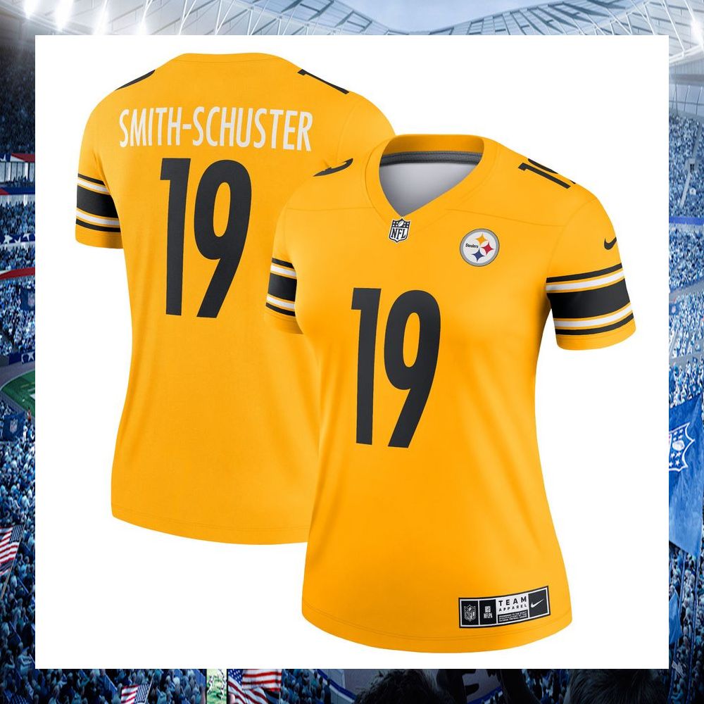 juju smith schuster pittsburgh steelers nike womens inverted legend gold football jersey 1 909