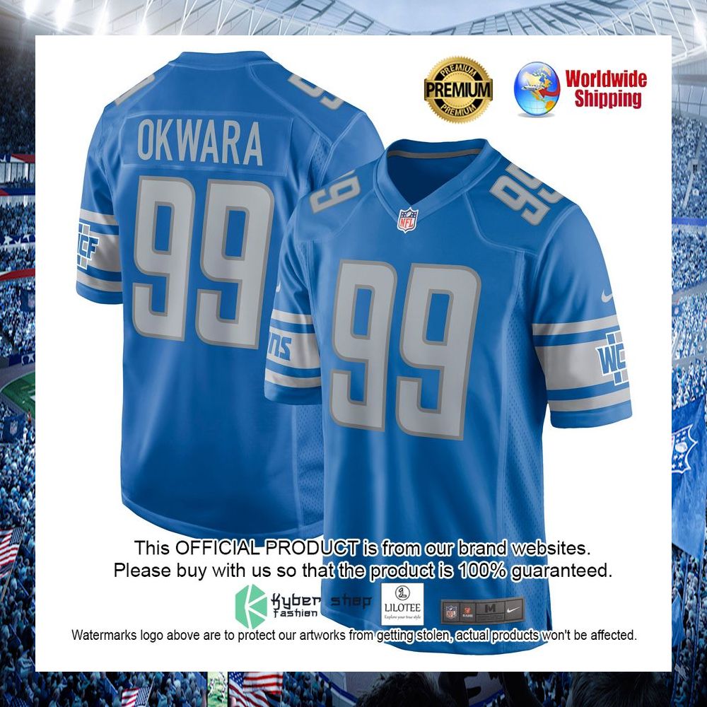 julian okwara detroit lions nike blue football jersey 1 491