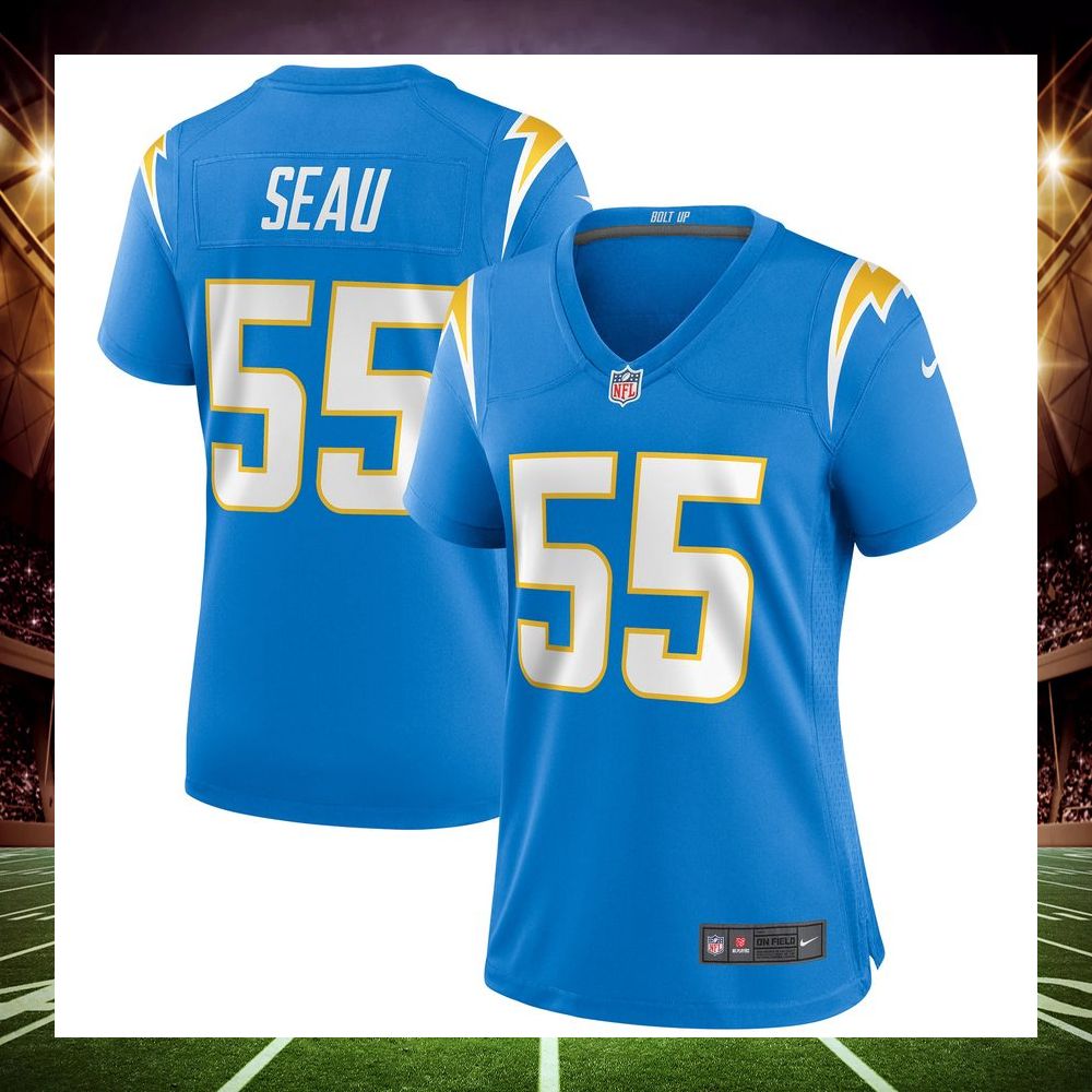 junior seau los angeles chargers football retired powder blue football jersey 1 978