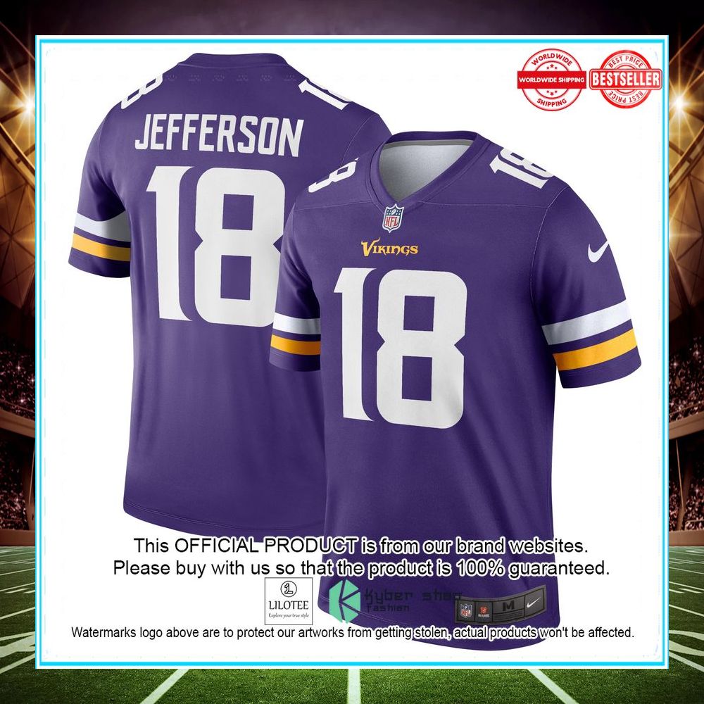 justin jefferson minnesota vikings nike legend purple football jersey 1 395
