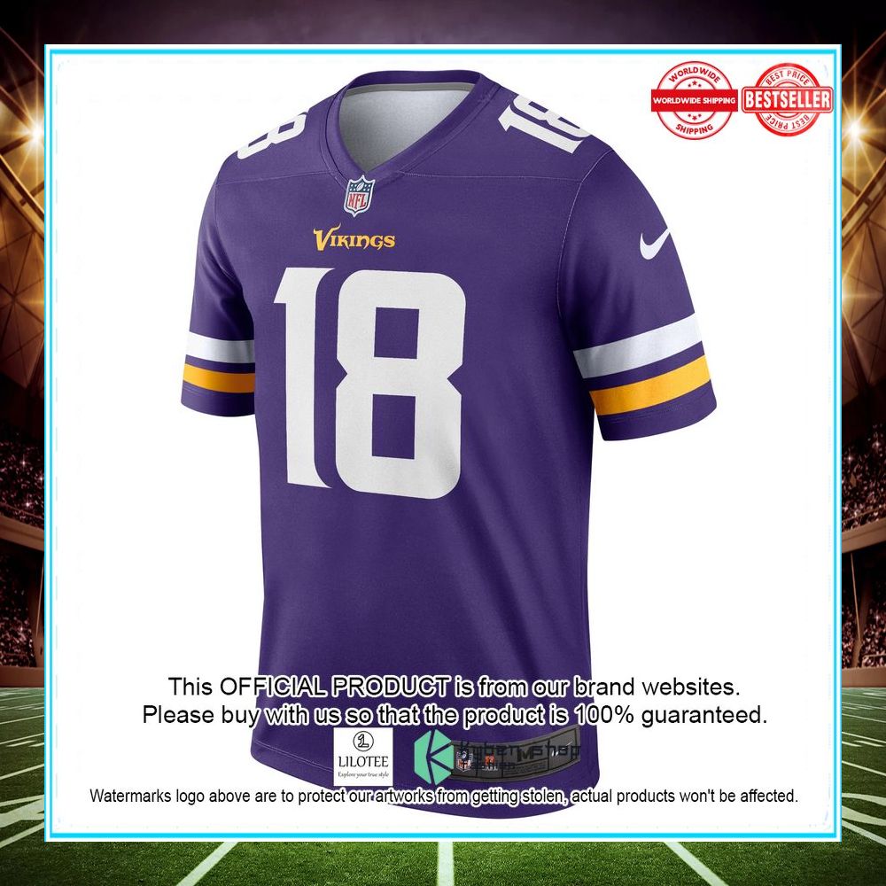justin jefferson minnesota vikings nike legend purple football jersey 2 377