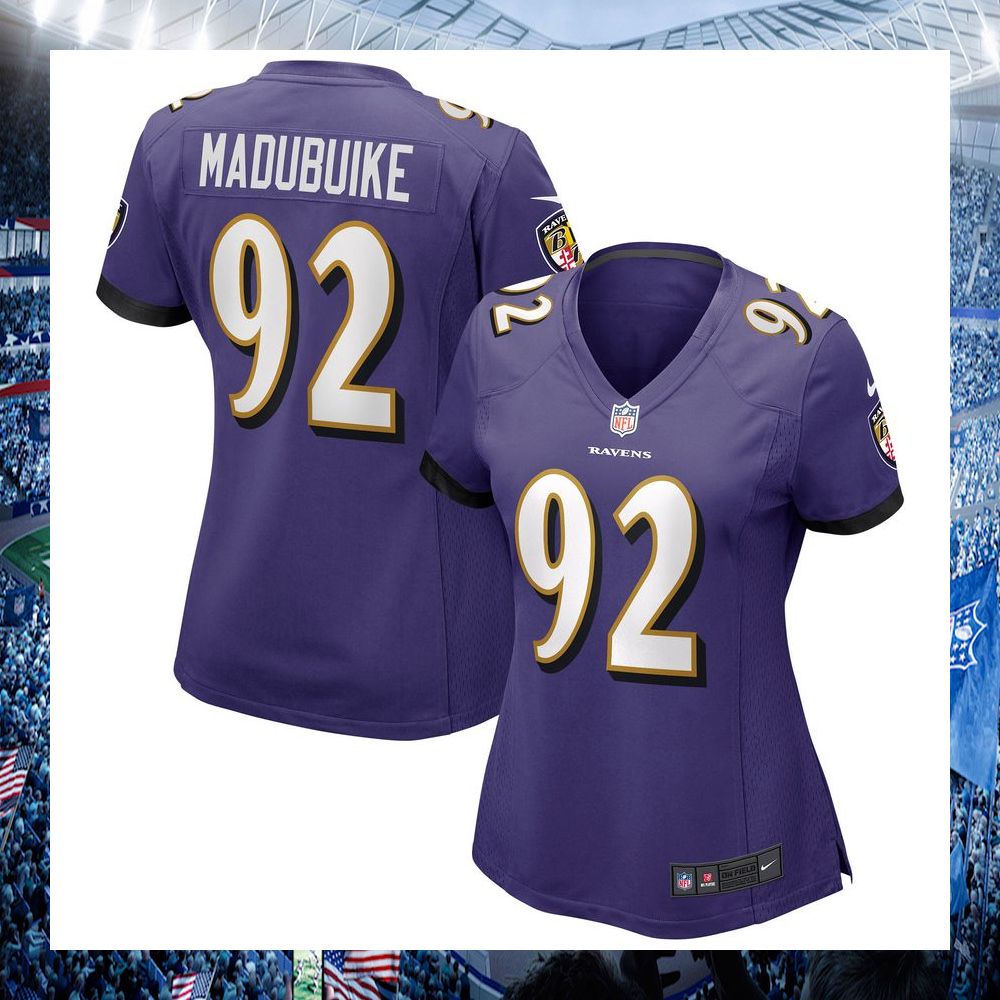 justin madubuike baltimore ravens nike womens purple football jersey 1 608