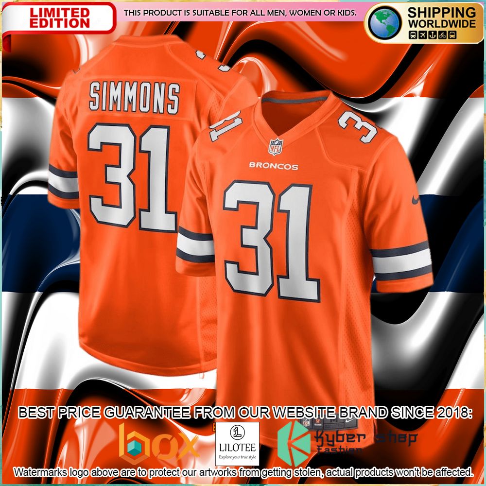 justin simmons denver broncos nike alternate orange football jersey 1 557