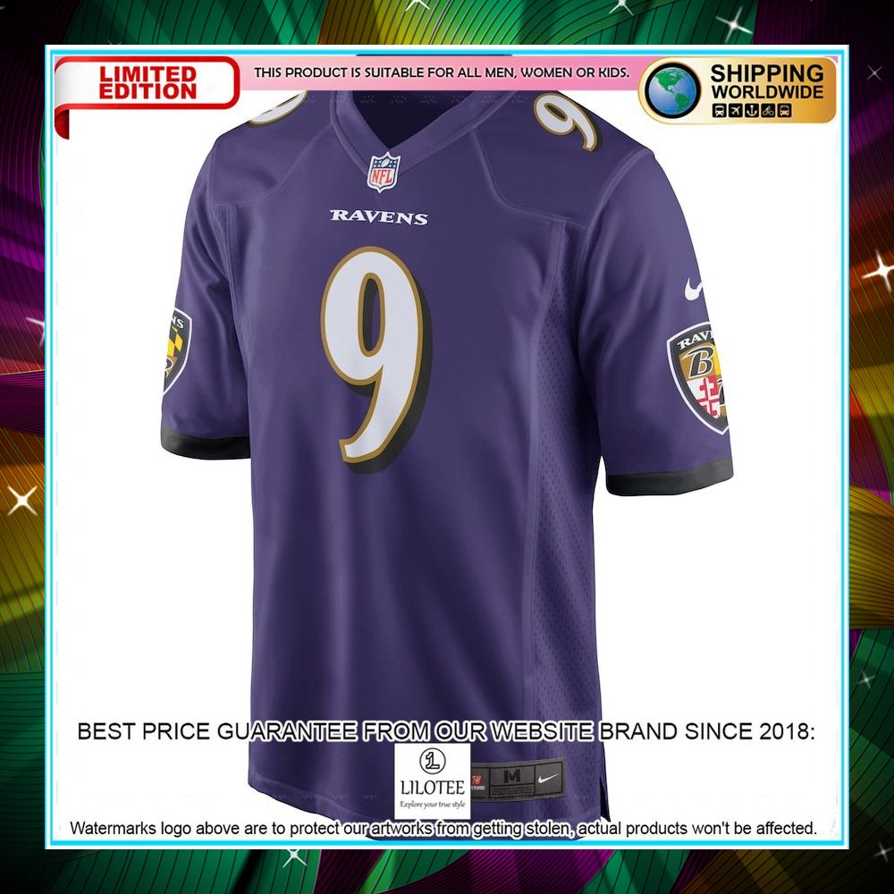 justin tucker baltimore ravens purple football jersey 2 803
