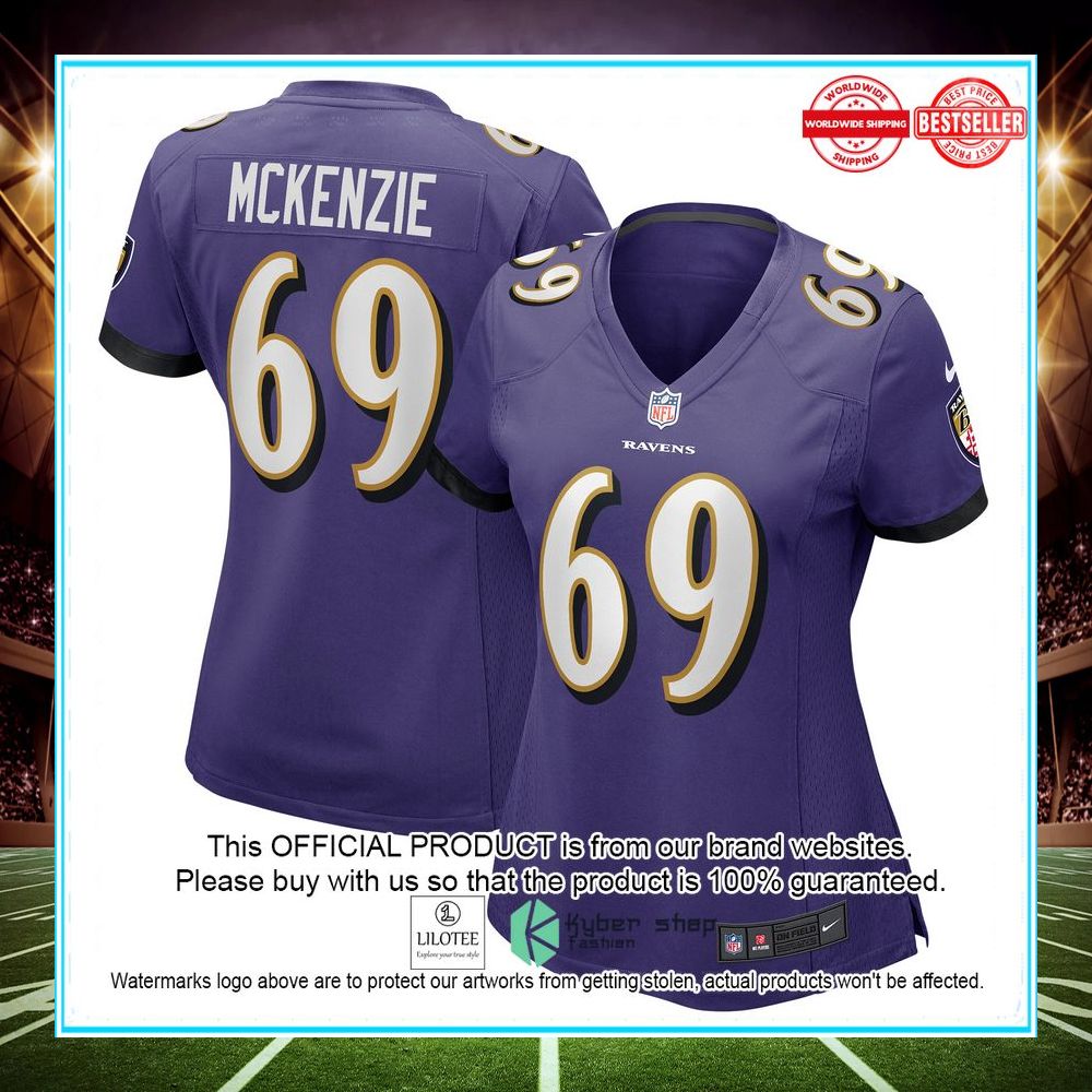kahlil mckenzie baltimore ravens purple football jersey 1 79