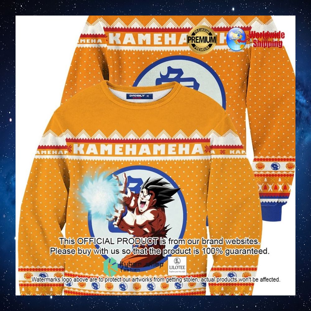 kamehameha son goku dragon ball anime christmas sweater 1 676