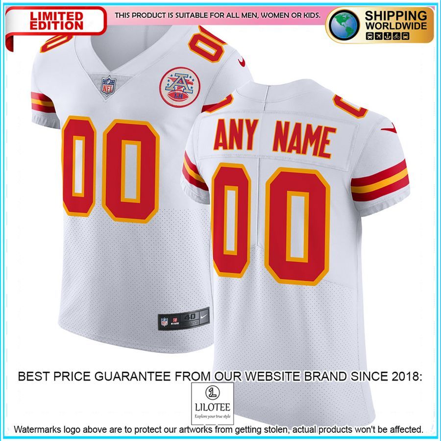 kansas city chiefs vapor untouchable elite custom white football jersey 1 986
