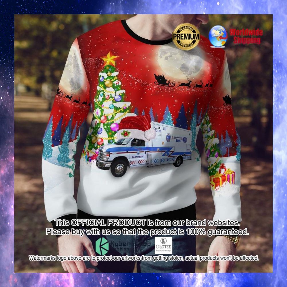 kansas sedgwick county ems santa hat ugly sweater 1 325