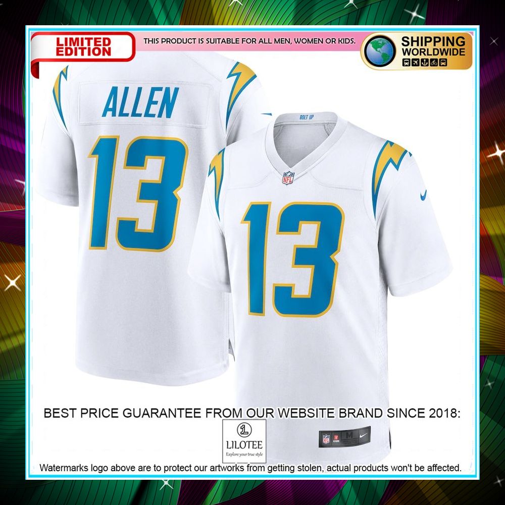 keenan allen los angeles chargers white football jersey 1 874