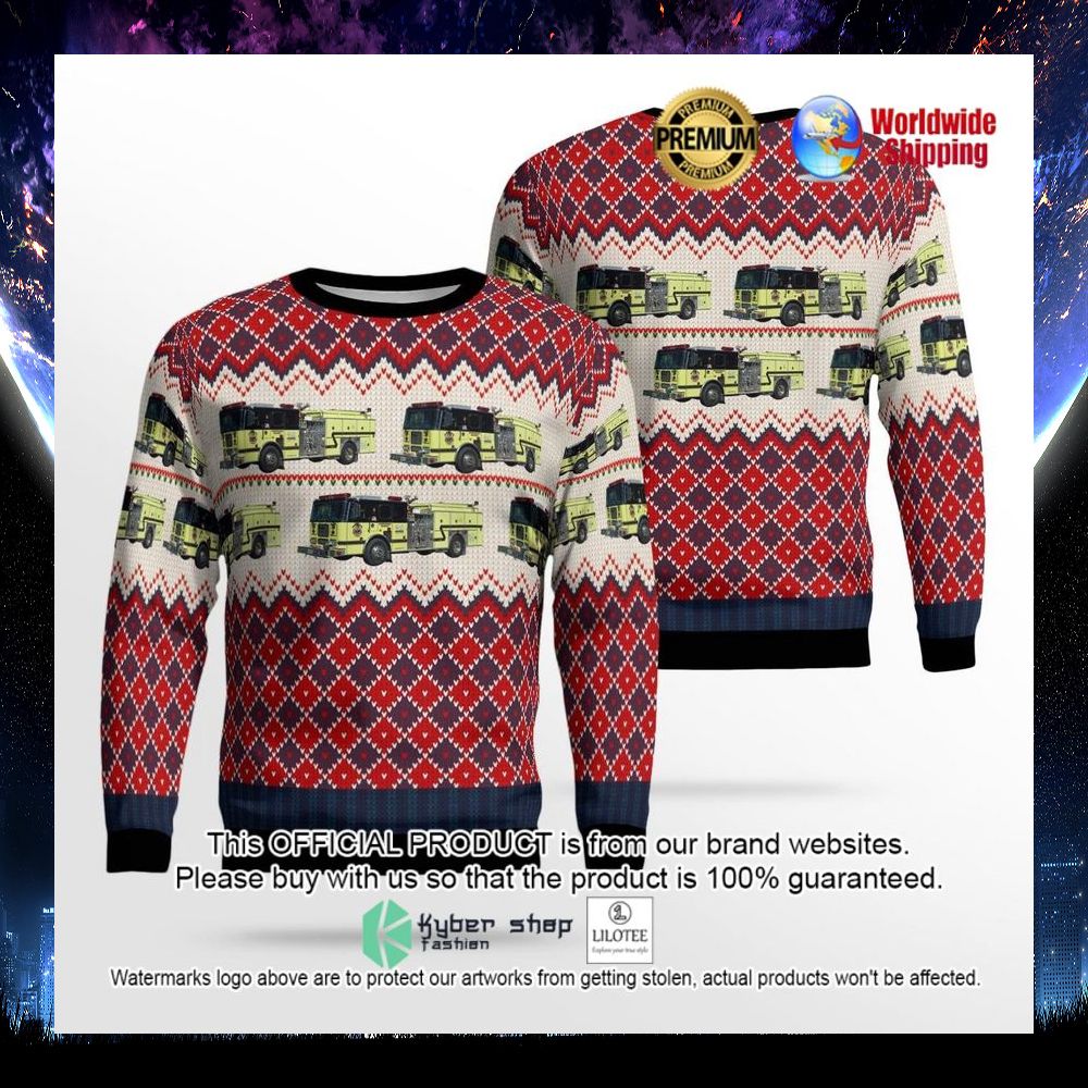 kentucky pleasure ridge park fire protection district ugly sweater 1 307