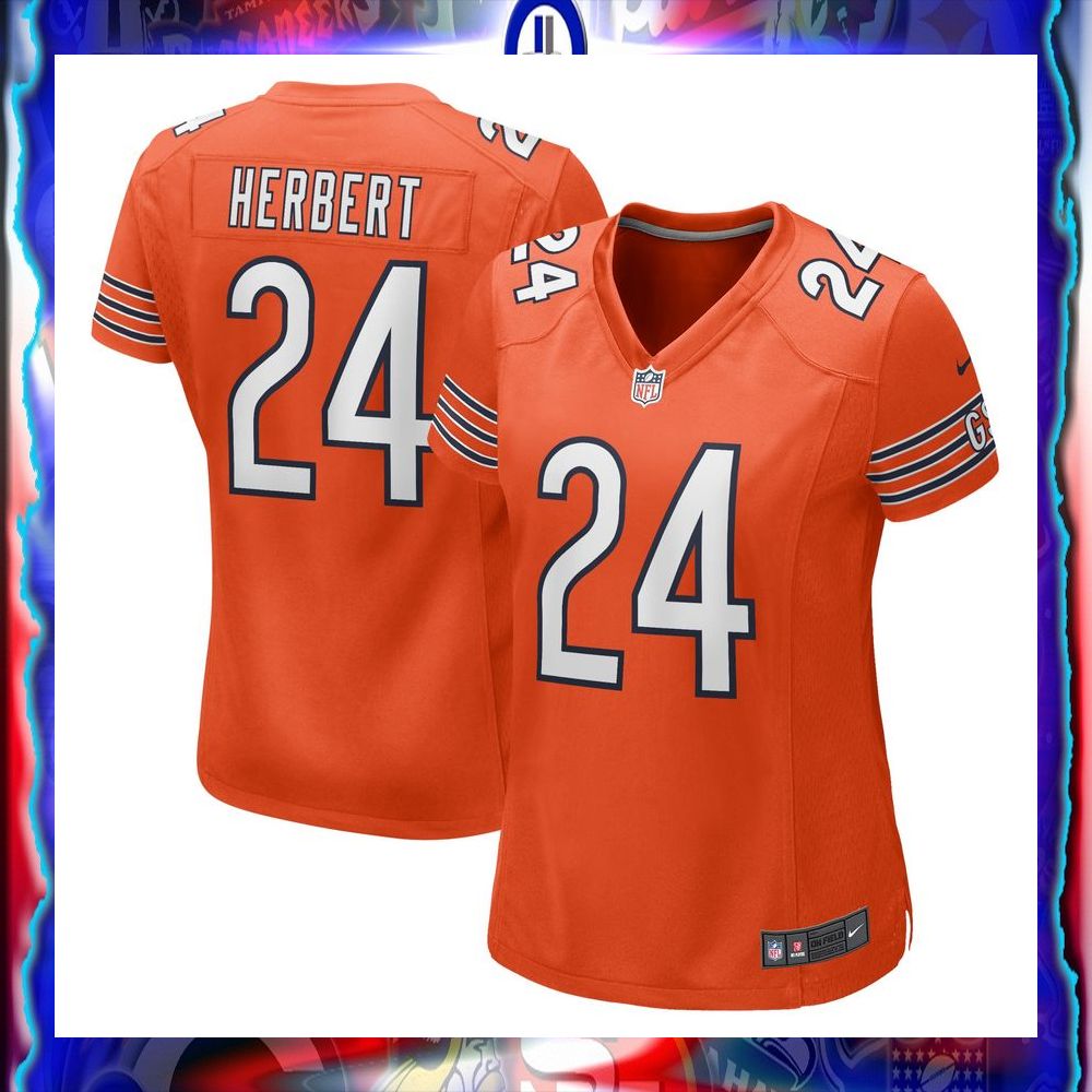 Khalil Herbert Chicago Bears Women's Alternate Orange Football Jersey 5 khalil herbert chicago bears womens alternate orange football jersey 1 831