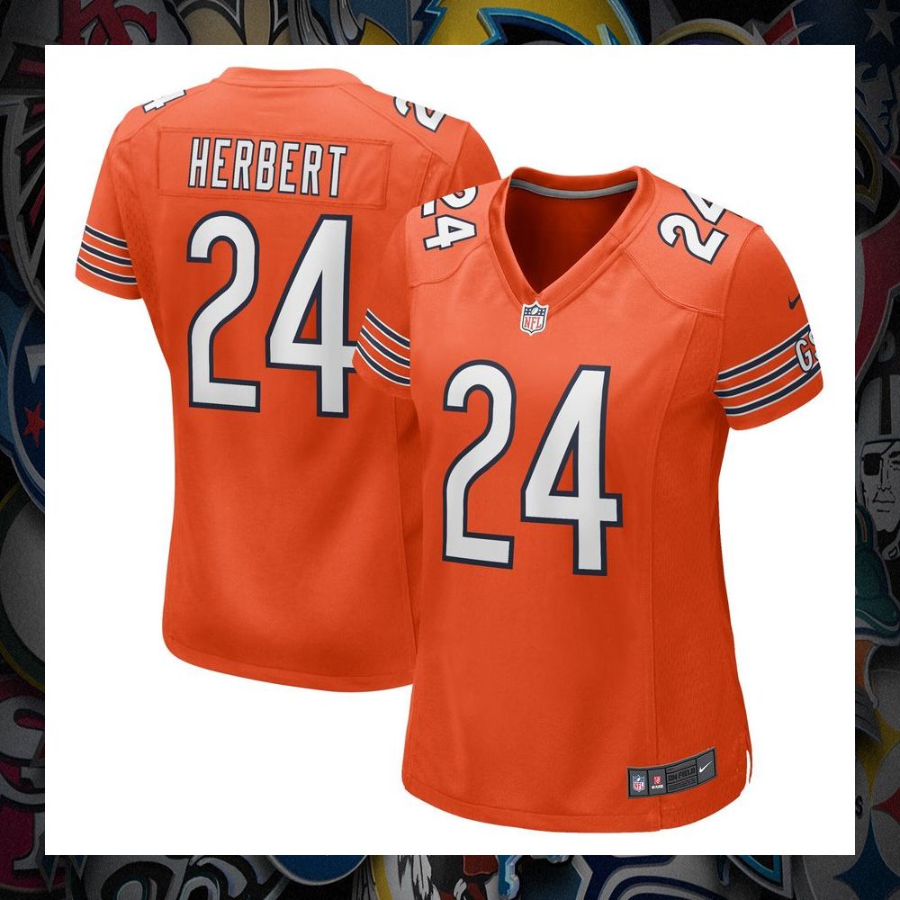 Khalil Herbert Chicago Bears Women's Alternate Orange Football Jersey 4 khalil herbert chicago bears womens alternate orange football jersey 4 399